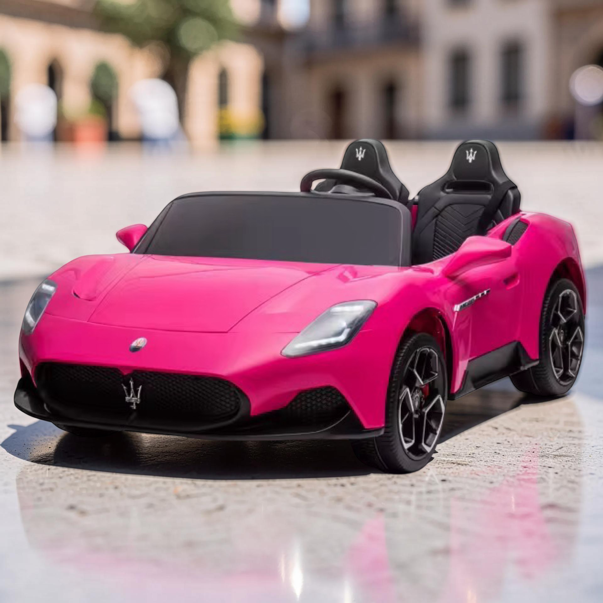 2026 XXL Maserati Kids 2-Seater Ride-On Car – 180W Dual Motors, Leather Seats, Hydraulic Butterfly Doors, LED Lights, Bluetooth, Remote Control (Ages 3–8)