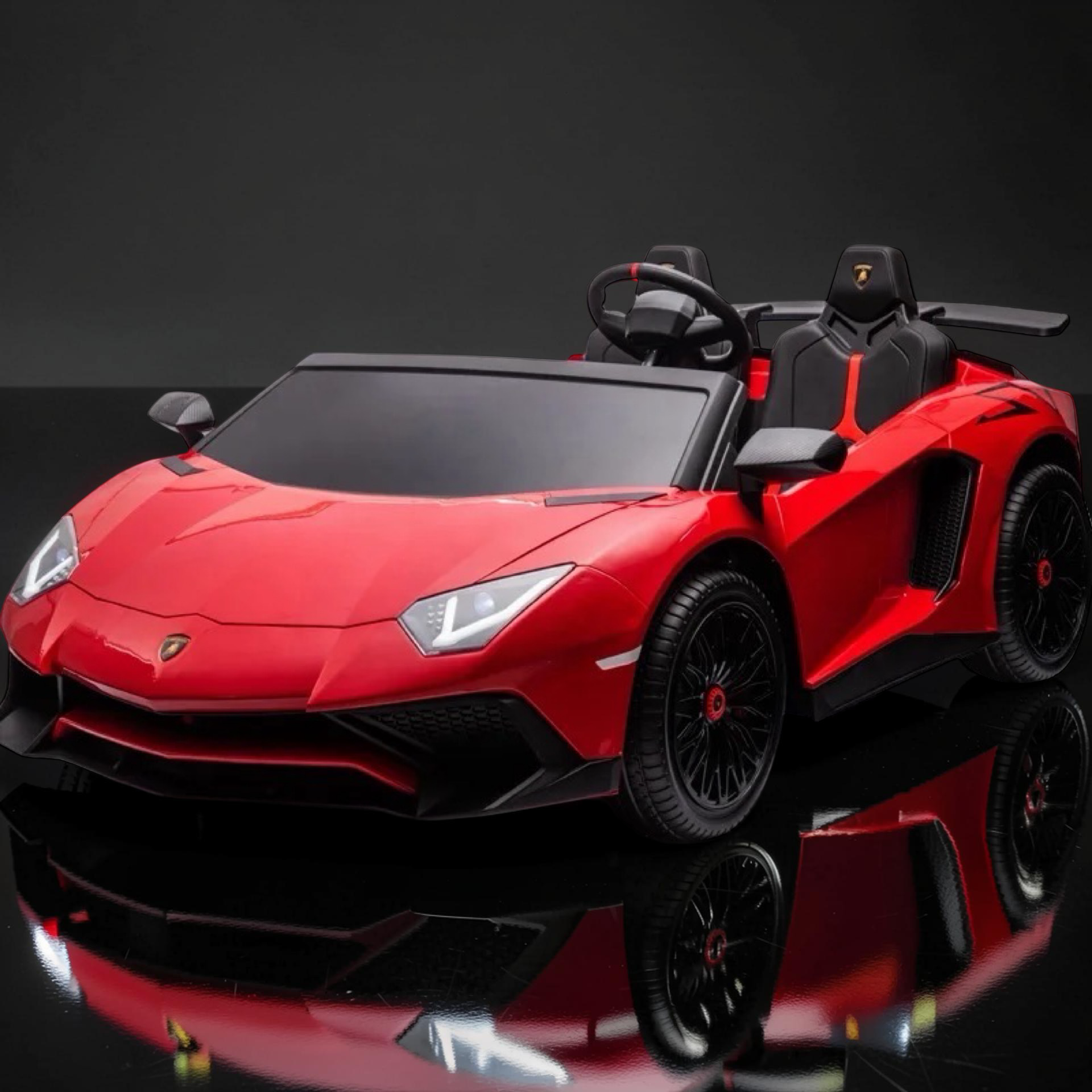 2026 Lamborghini Aventador Kids Electric Supercar – XXXL 2-Seater (Ages 6–14), 200W Brushless Motor, Metal Frame, Tubeless Air Tires, Dual Disk Brakes, Hydraulic Doors, LED Lights, Touchscreen LCD & Bluetooth Speakers