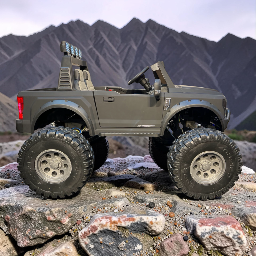 2026 Ford F-450 Lifted Kids Ride-On Truck – XXL 2-Seater (Ages 3–8), 180W 4 Motors, Leather Seats, Off-Road Rubber Tires, LED Lights, Bluetooth Speakers & Parental Remote Control