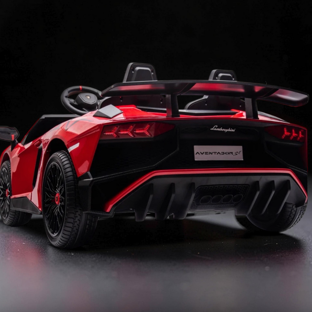 2026 Lamborghini Aventador Kids Electric Supercar – XXXL 2-Seater (Ages 6–14), 200W Brushless Motor, Metal Frame, Tubeless Air Tires, Dual Disk Brakes, Hydraulic Doors, LED Lights, Touchscreen LCD & Bluetooth Speakers