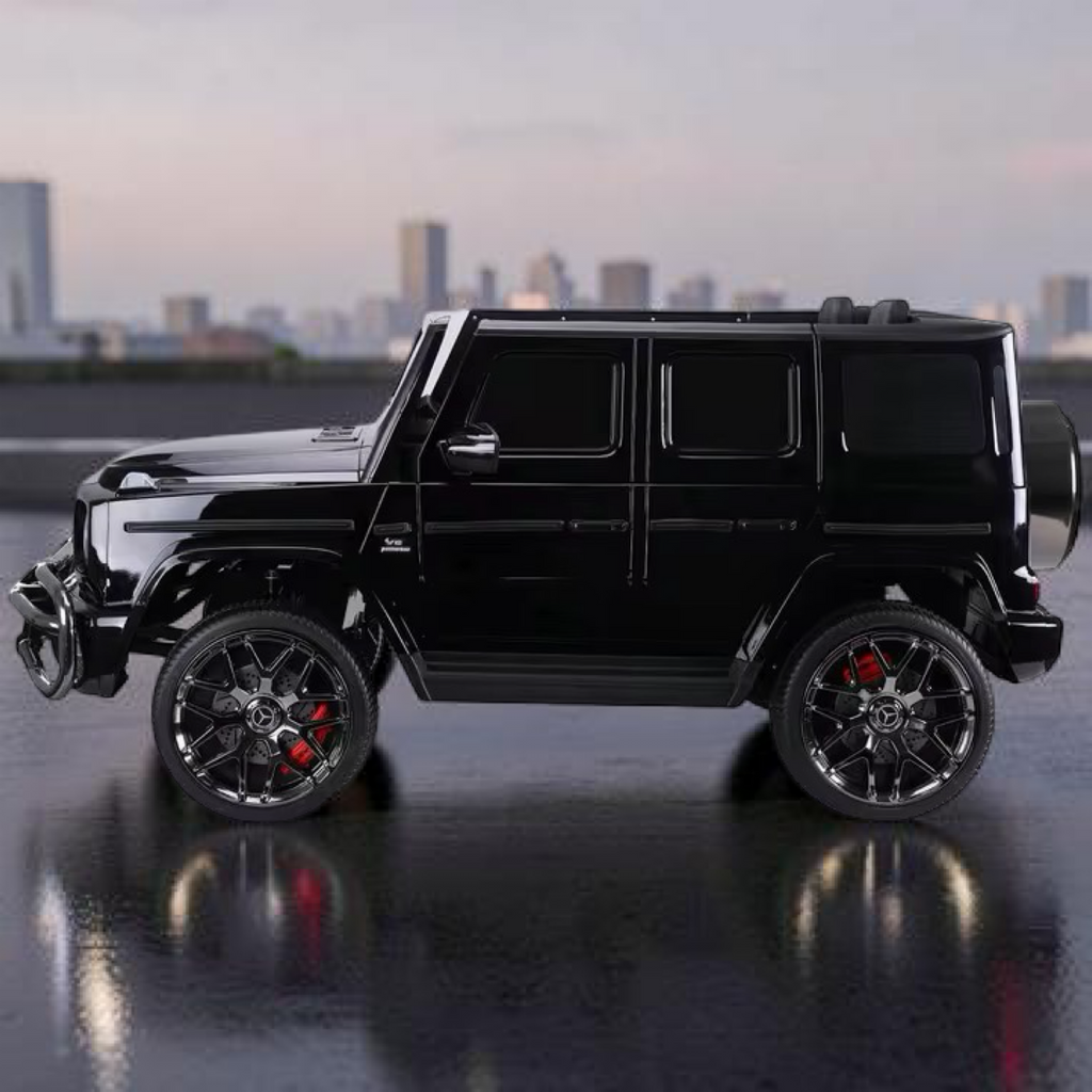 2026 XXL Mercedes-Benz AMG G-Wagon Kids 2-Seater Ride-On SUV – 150W 4 Motors, Leather Seats, Rubber Tires, LED Lights, Bluetooth Speakers & Remote Control (Ages 3–10)