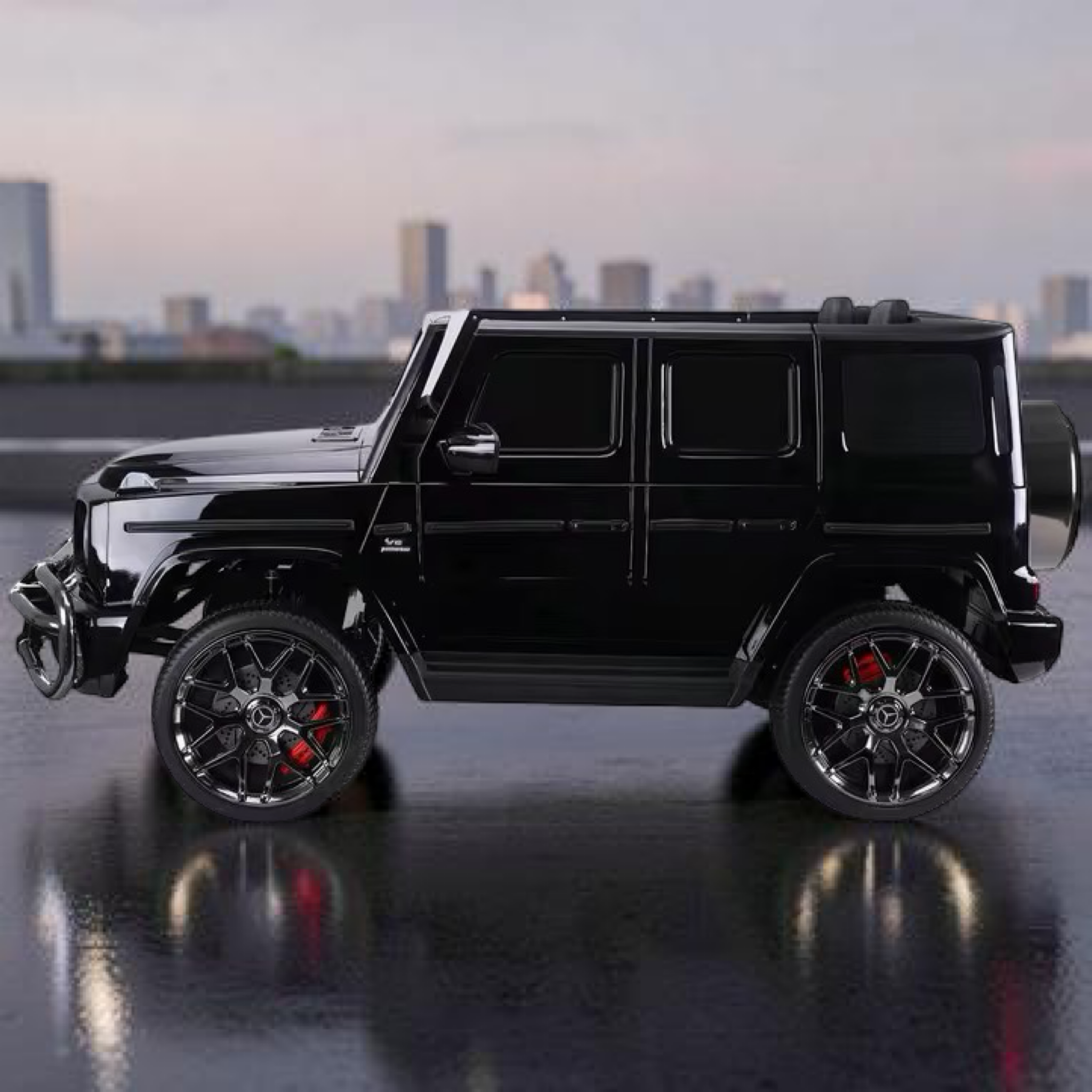 2026 XXL Mercedes-Benz AMG G-Wagon Kids 2-Seater Ride-On SUV – 150W 4 Motors, Leather Seats, Rubber Tires, LED Lights, Bluetooth Speakers & Remote Control (Ages 3–10)