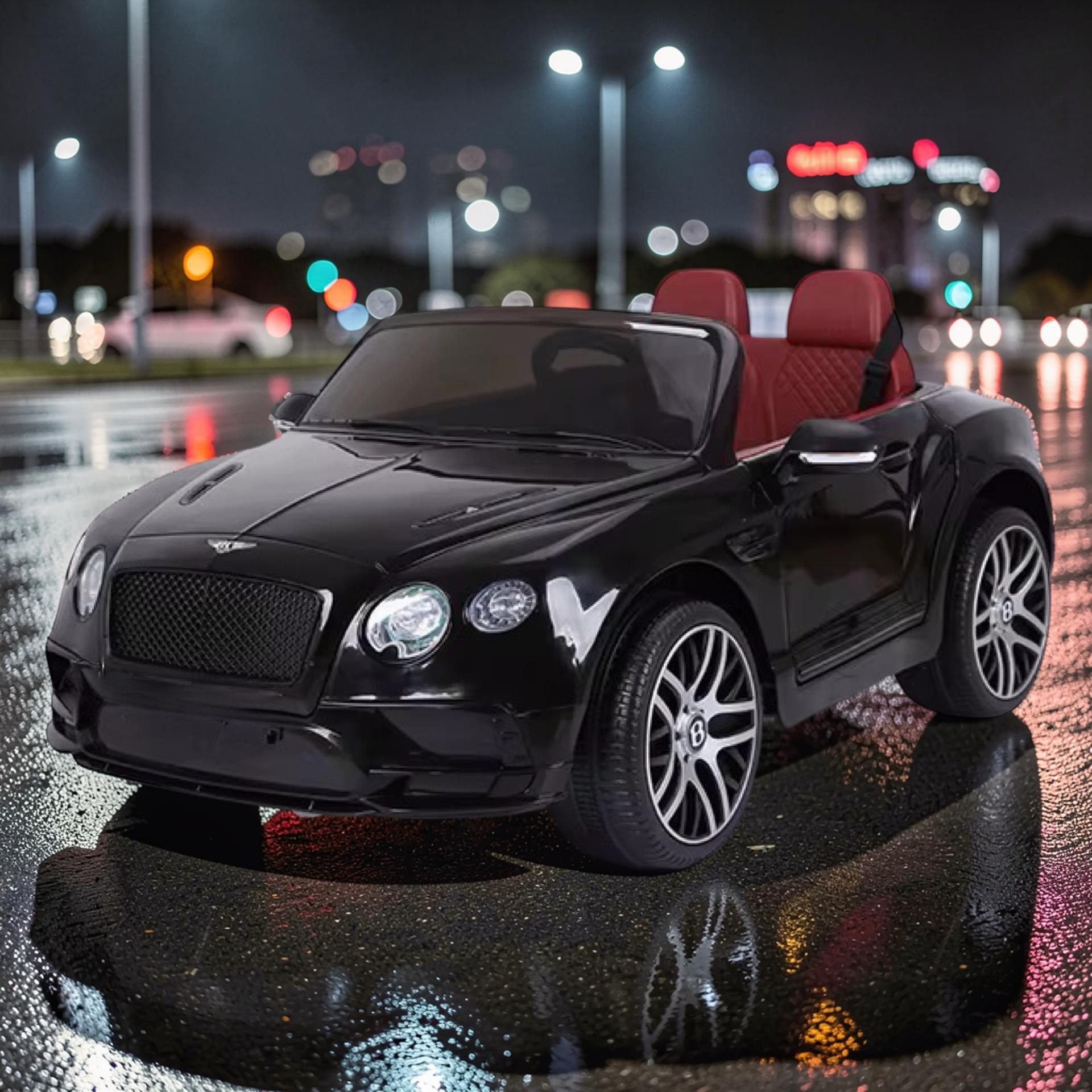 2026 Large Bentley Kids Ride-On Car – 50W Dual Motors, LED Lights, Bluetooth Speakers & Remote Control (Ages 1–6)