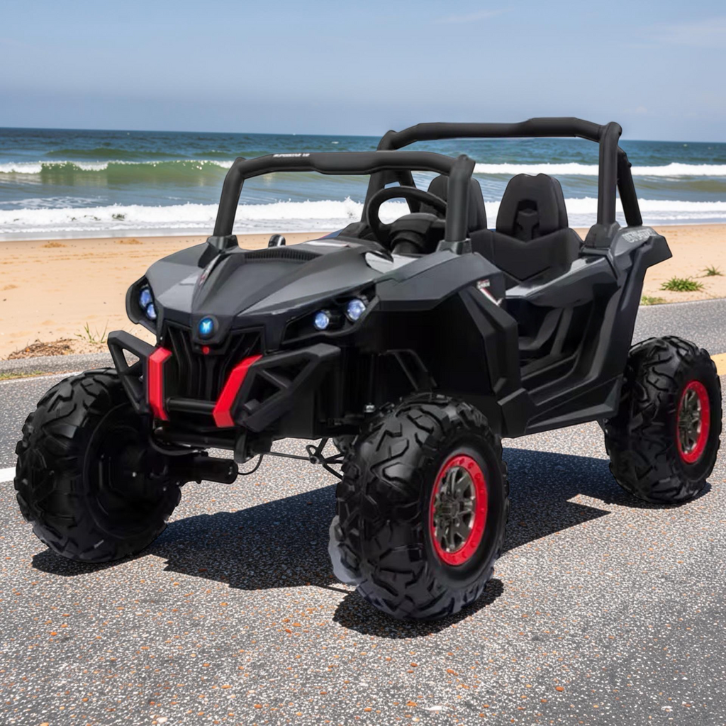 2026 XXL UTV Z Kids 2-Seater Ride-On – 90W 4 Motors, Leather Seats, Rubber Tires, Touchscreen LCD, LED Lights, Bluetooth, Remote Control (Ages 3–8)