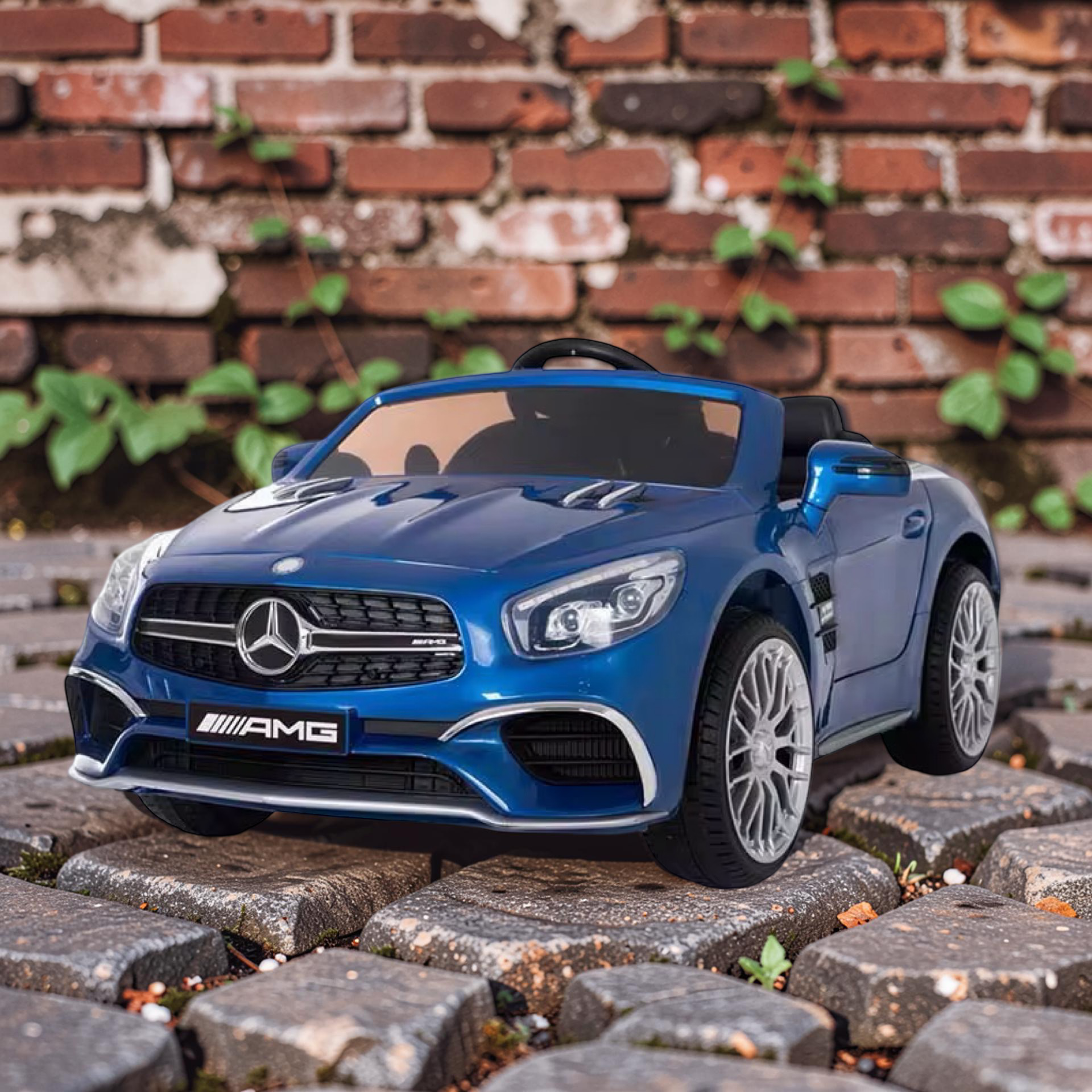 2026 XL Mercedes-Benz AMG SL Kids Ride-On Car – 2 Motors, Leather Seat, Touchscreen LCD, LED Lights, Remote Control (Ages 1–6)