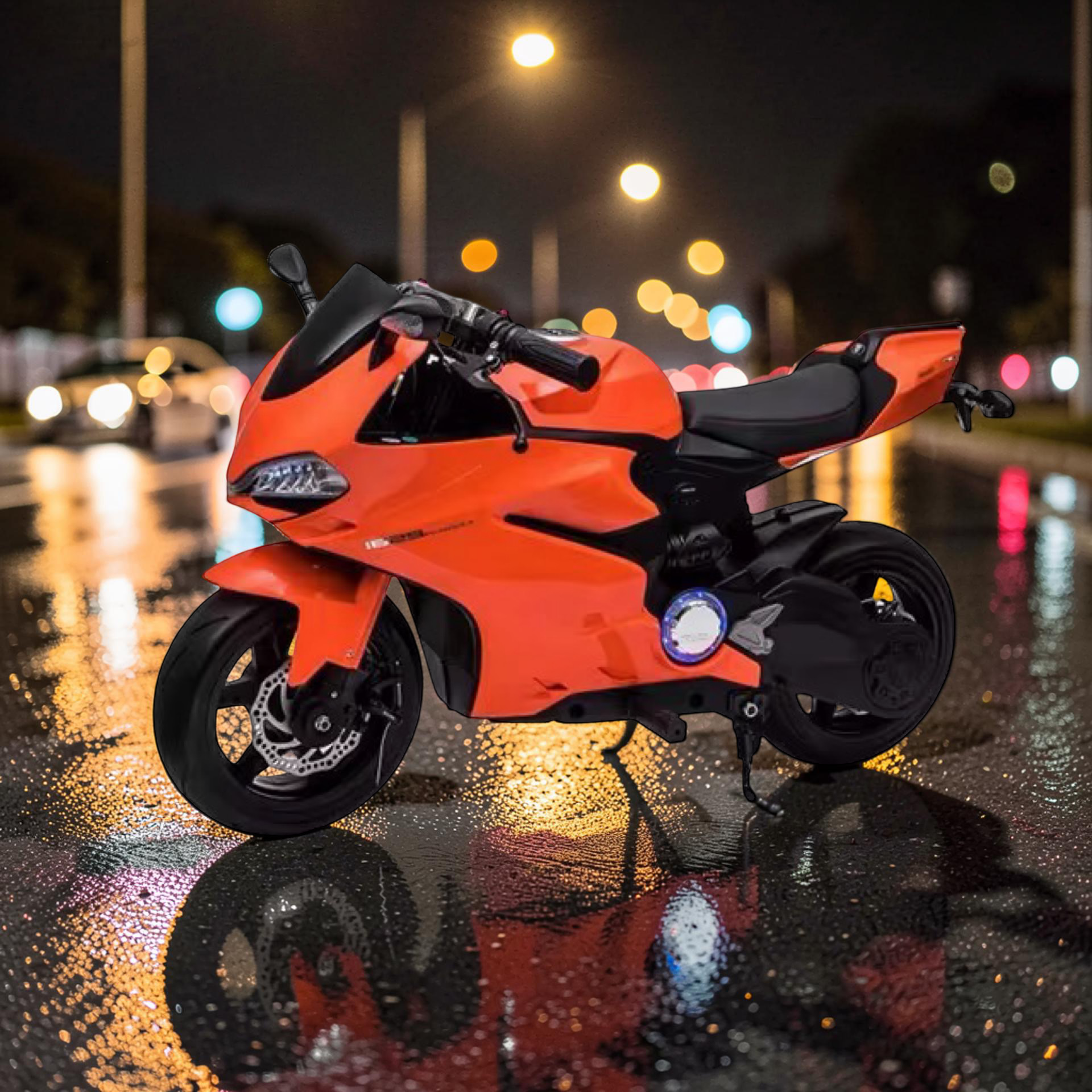 2026 XXL Premium Performance Ducati Kids Electric Motorcycle – 250W Motor, Leather Seat, Rubber Wheels, LED Lights & Bluetooth Speakers