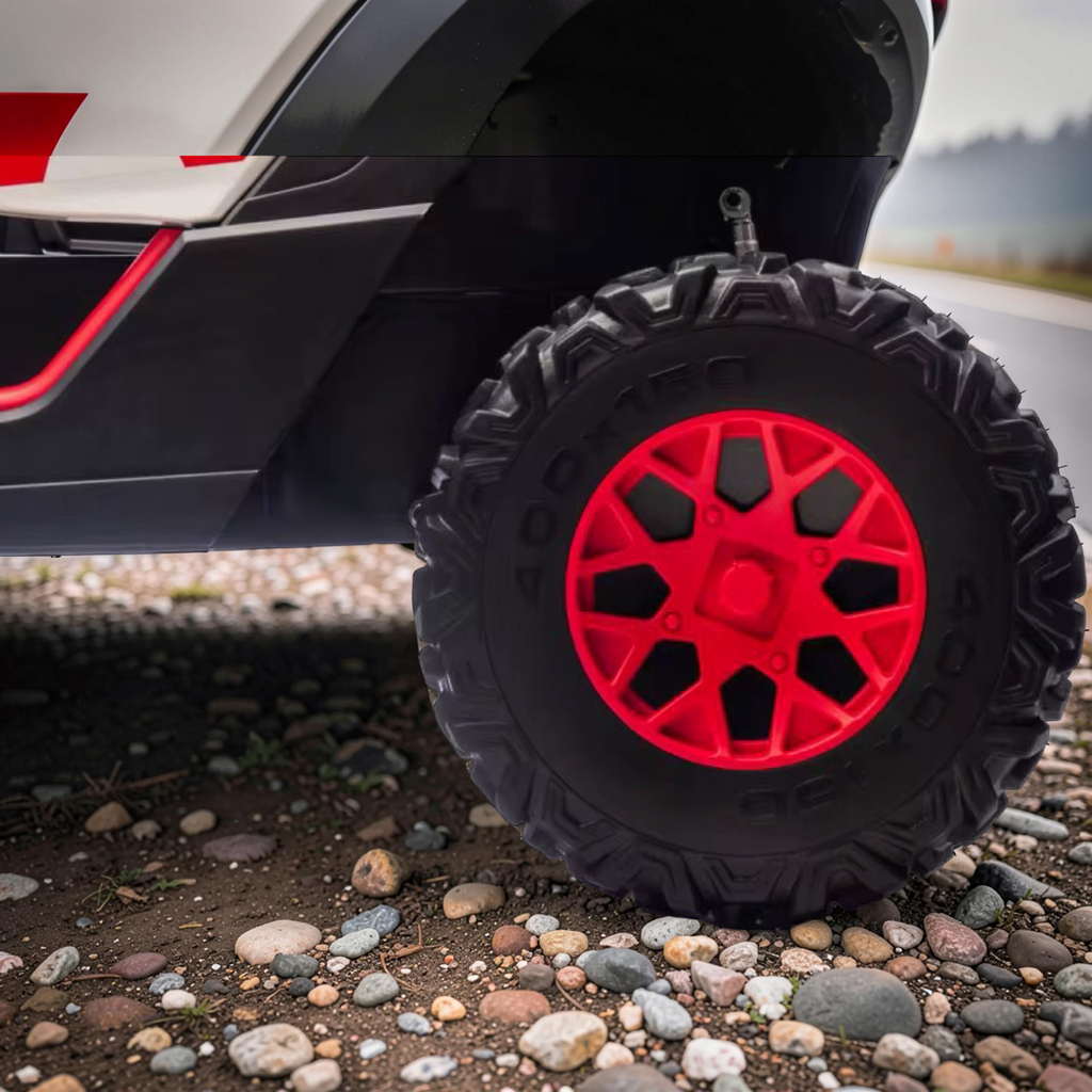 2026 XXL UTV Z Kids 2-Seater Ride-On – 180W 4 Motors, Leather Seats, Rubber Tires, Touchscreen LCD, LED Lights, Bluetooth Speakers & Remote Control (Ages 3–8)