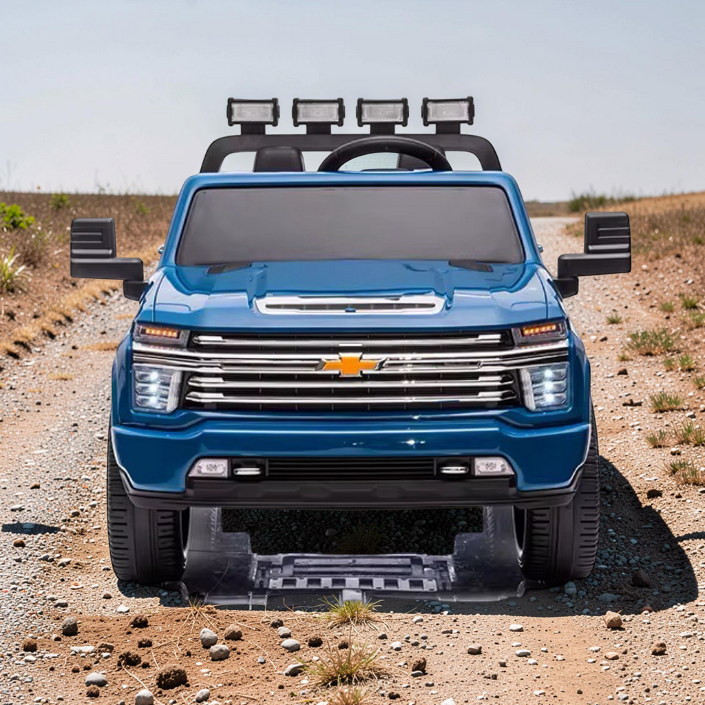 2026 XL Chevrolet Silverado Kids Ride-On Truck – Dual Motors, 2-Seater, Rubber Tires, LED Lights, Remote Control (Ages 3–8)