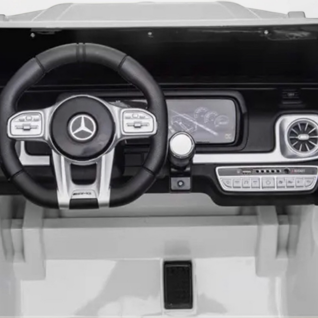 2026 XXL Mercedes-Benz AMG G-Wagon Kids 2-Seater Ride-On SUV – 150W 4 Motors, Leather Seats, Rubber Tires, LED Lights, Bluetooth Speakers & Remote Control (Ages 3–10)