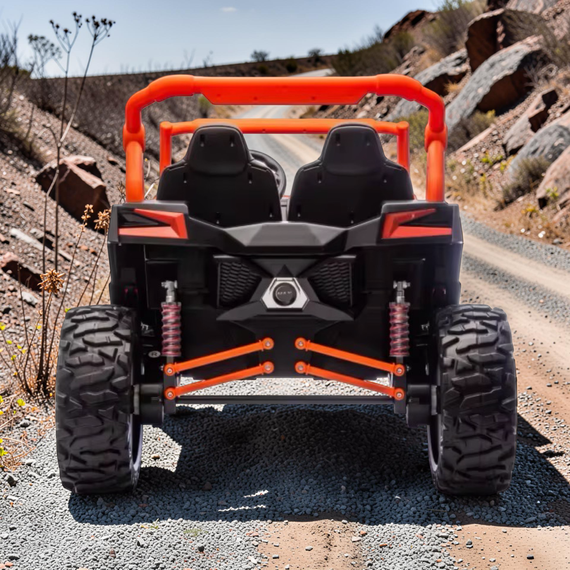 2026 XXL UTV Z Kids 2-Seater Ride-On – 180W 4 Motors, Leather Seats, Rubber Tires, Touchscreen LCD, LED Lights, Bluetooth Speakers & Remote Control (Ages 3–8)