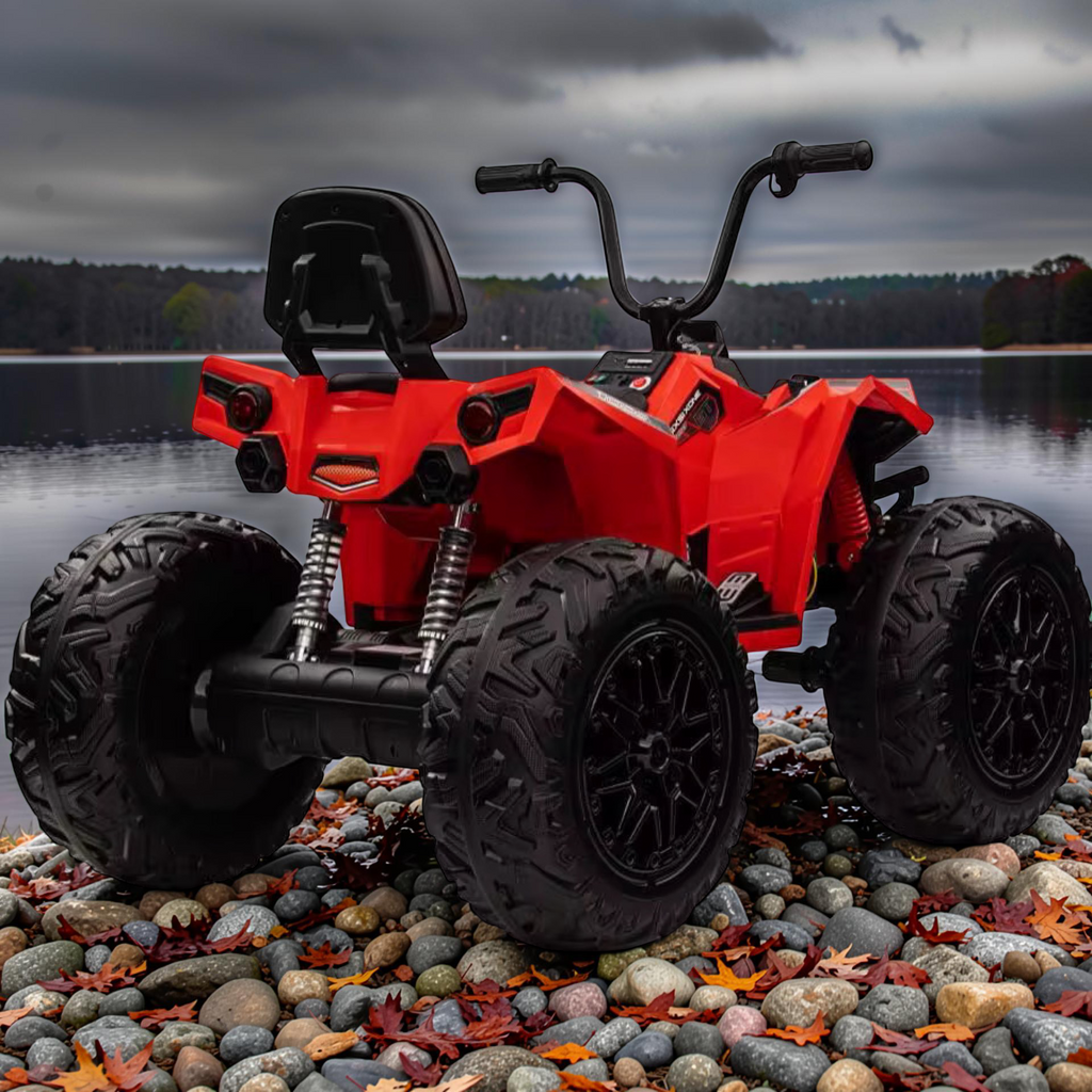 2026 XXL Electronix Kids 4x4 ATV Ride-On – 180W Quad Motors, Off-Road Rubber Tires, Leather Seat, LED Lights (Ages 3–10)