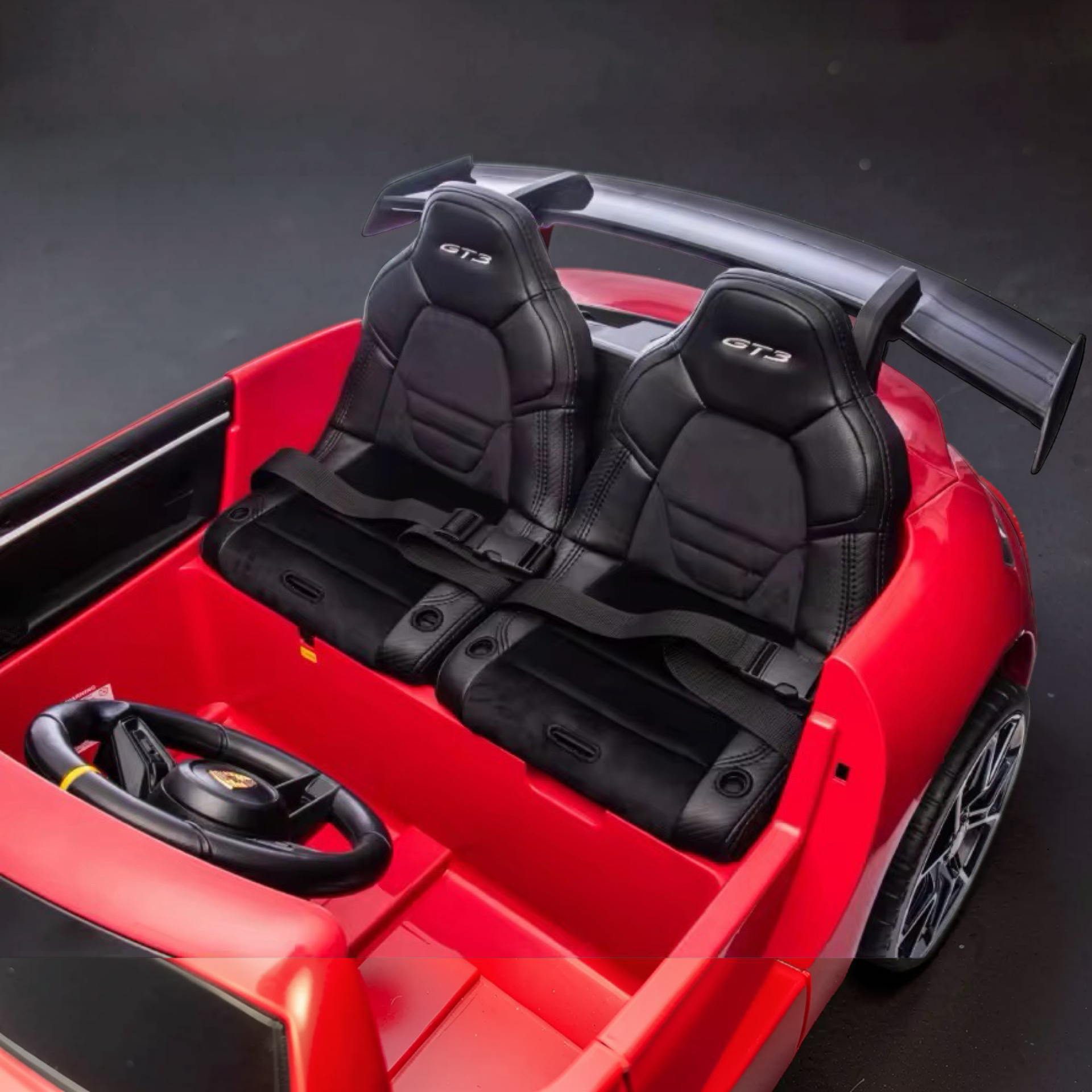 2026 XXL 2-Seater Kids Ride-On by Porsche – Dual 180W Motors, Leather Seats, Rubber Tires, LED Lights, Touchscreen LCD, Bluetooth & Remote Control