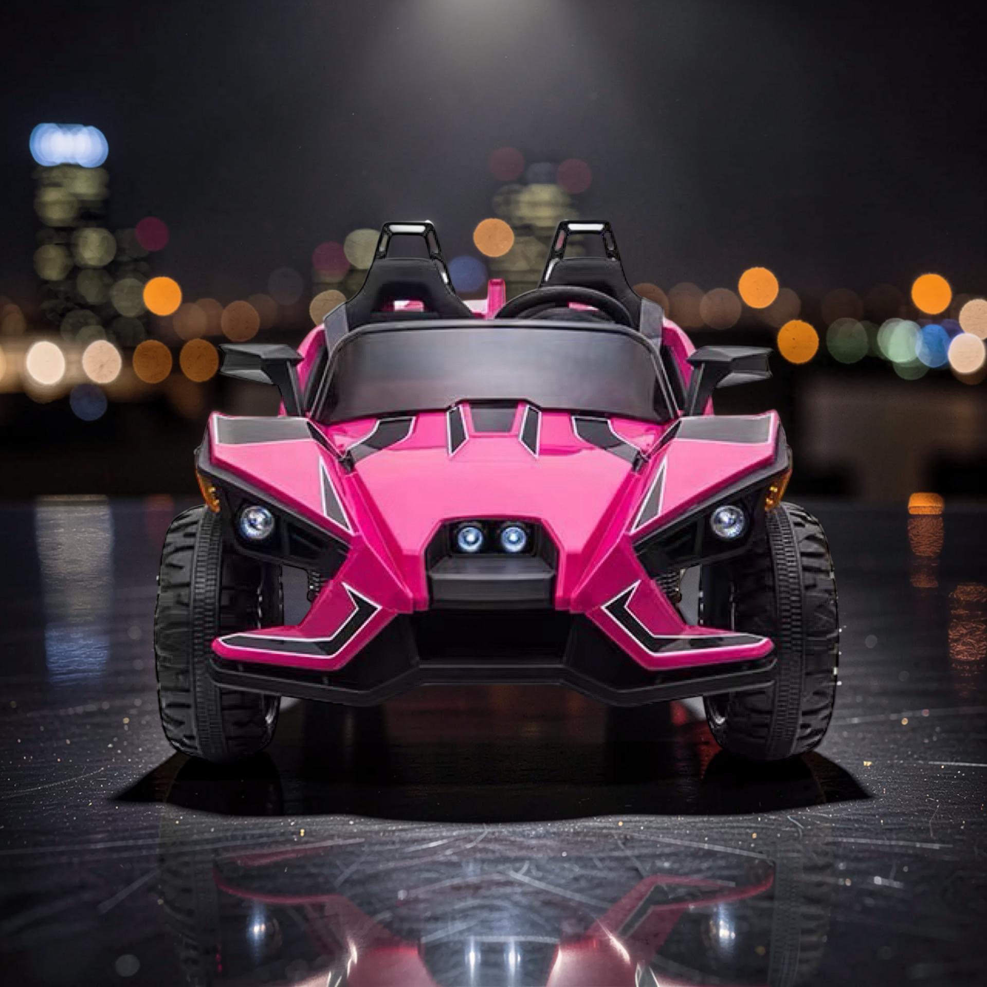 2026 XL 2-Seater Slingshot Kids Ride-On – Dual 90W Motors, Leather Seats, Rubber Tires, LED Lights, Bluetooth & Remote Control