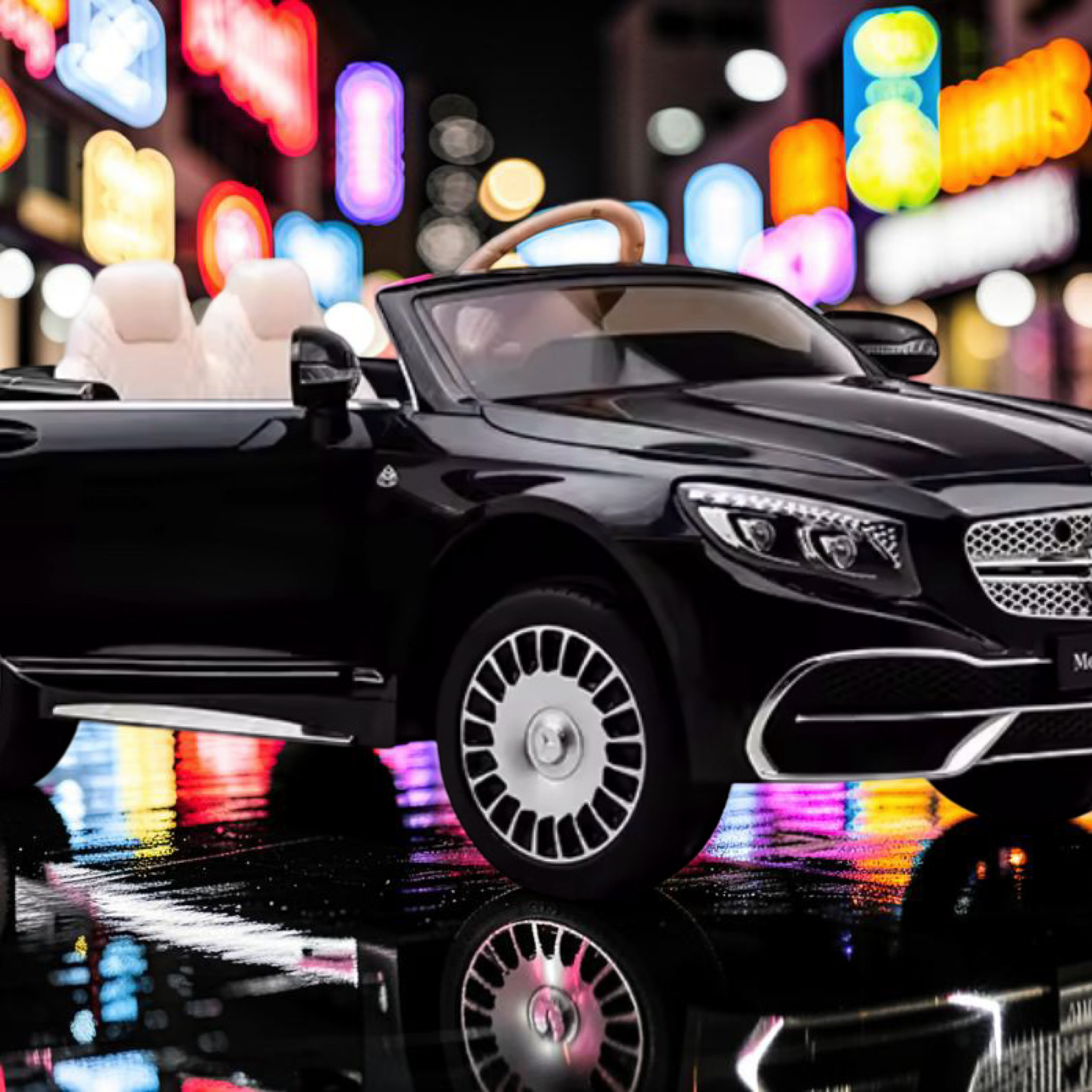 2026 Mercedes-Benz Maybach Kids Ride-On Car – XL (Ages 1–6), 75W Dual Motors, Leather Seat, Touchscreen LCD, LED Lights, Bluetooth & Parental Remote Control