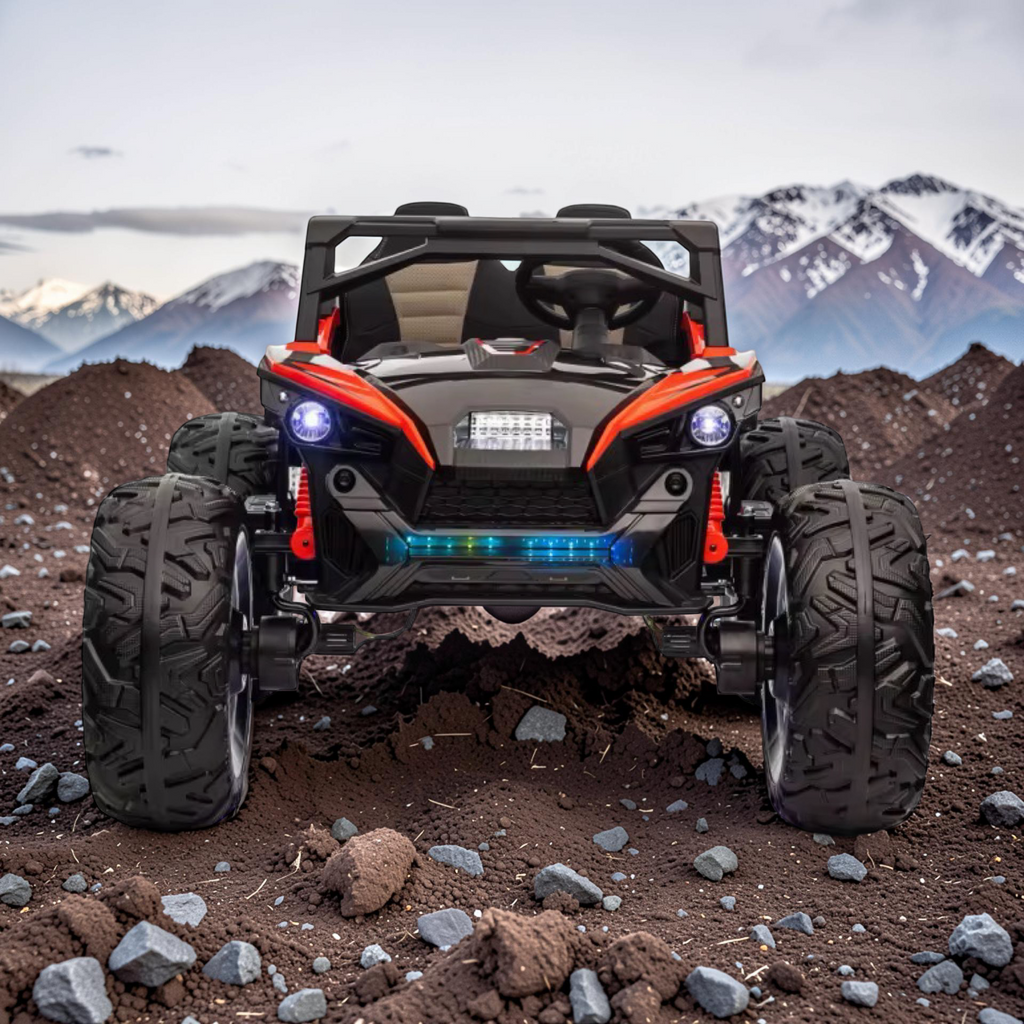 2026 XXL Electronix Dune Buggy Sport Kids 2-Seater Ride-On – 180W 4 Motors, Leather Seats, Rubber Tires, LED Lights, Bluetooth Speakers & Remote Control (Ages 3–8)