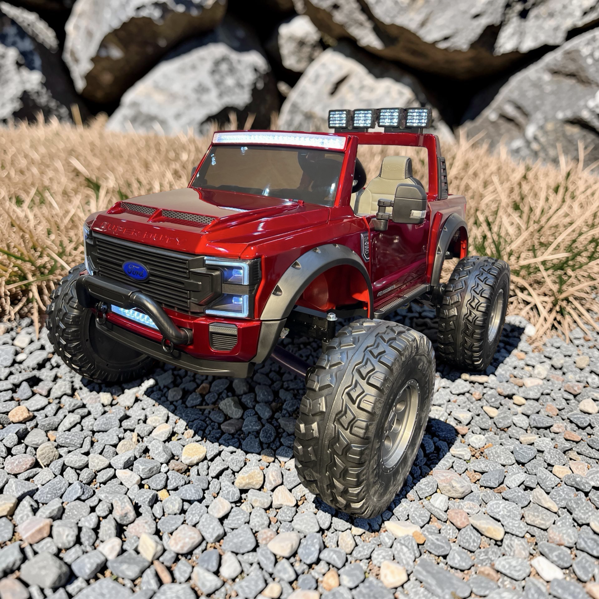 2026 Ford F-450 Lifted Kids Ride-On Truck – XXL 2-Seater (Ages 3–8), 180W 4 Motors, Leather Seats, Off-Road Rubber Tires, LED Lights, Bluetooth Speakers & Parental Remote Control