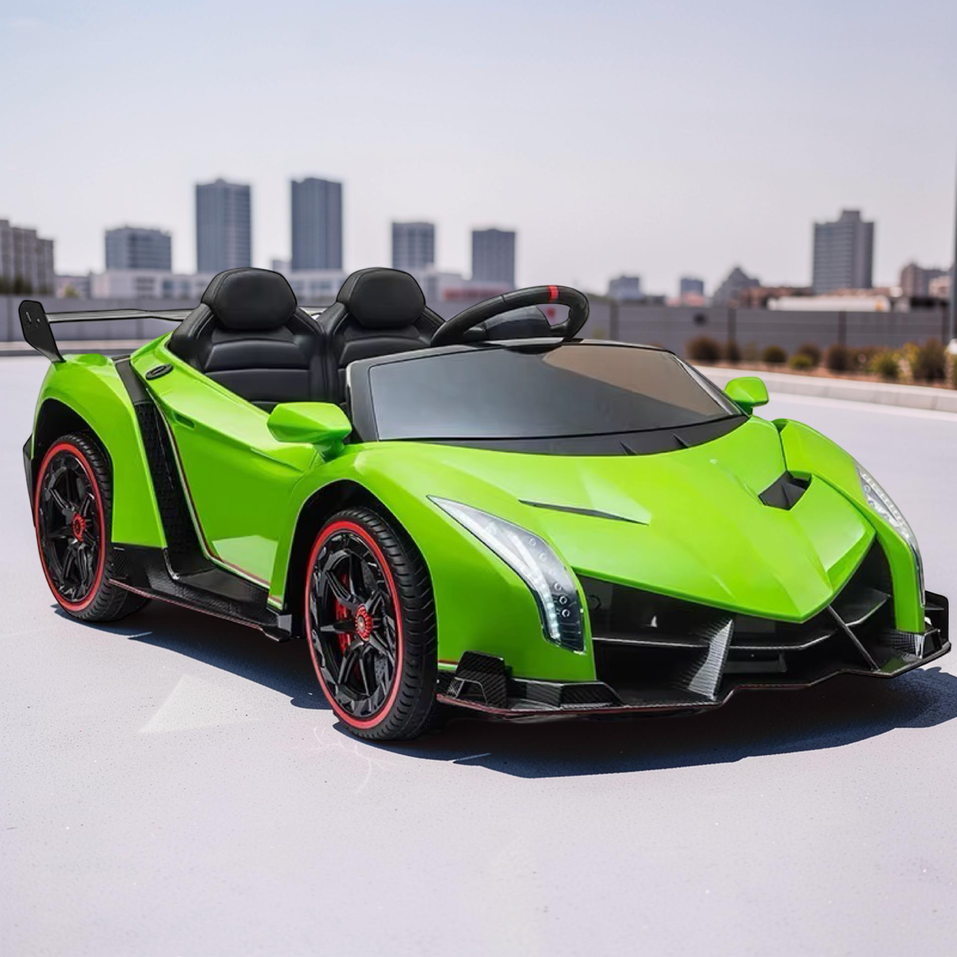 2026 XL Lamborghini Kids 2-Seater Ride-On Car – Dual Motors, Hydraulic Butterfly Doors, LED Lights, Remote Control (Ages 1–8)