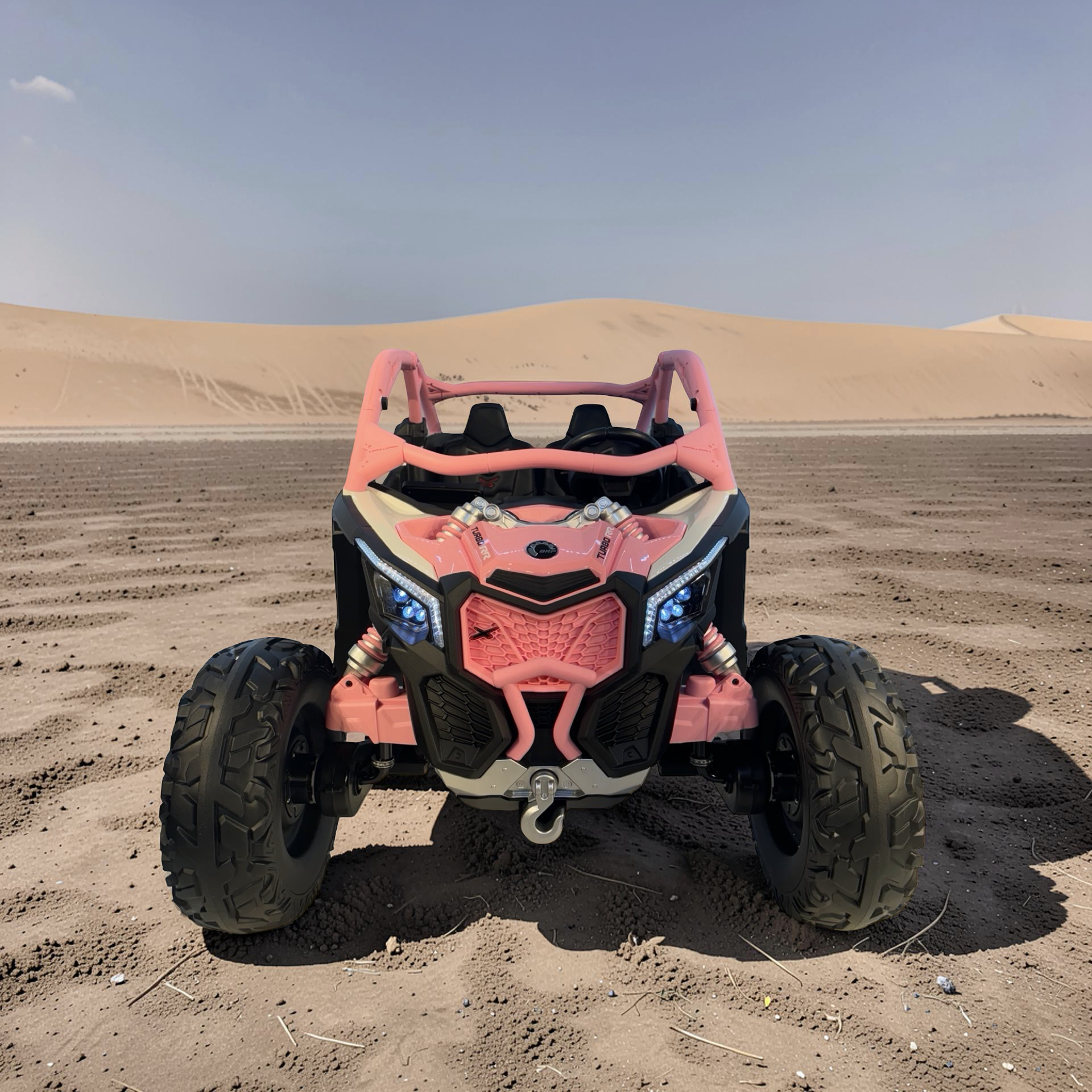 2026 Maverick Lifted Kids Ride-On UTV – XXL 2-Seater (Ages 3–8), 200W 4 Motors, Leather Seats, Off-Road Rubber Tires, LED Lights, Bluetooth Speakers & Parental Remote Control