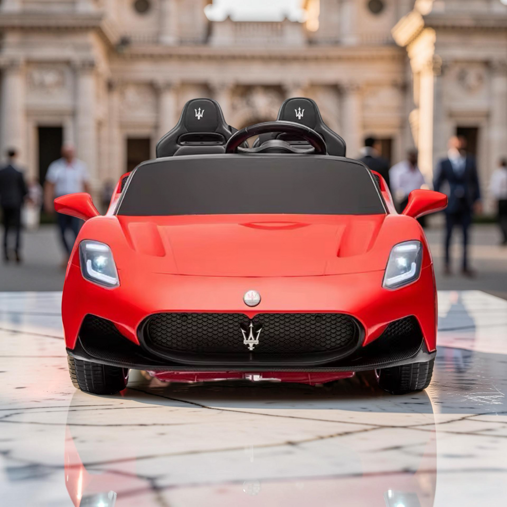 2026 XXL Maserati Kids 2-Seater Ride-On Car – 180W Dual Motors, Leather Seats, Hydraulic Butterfly Doors, LED Lights, Bluetooth, Remote Control (Ages 3–8)