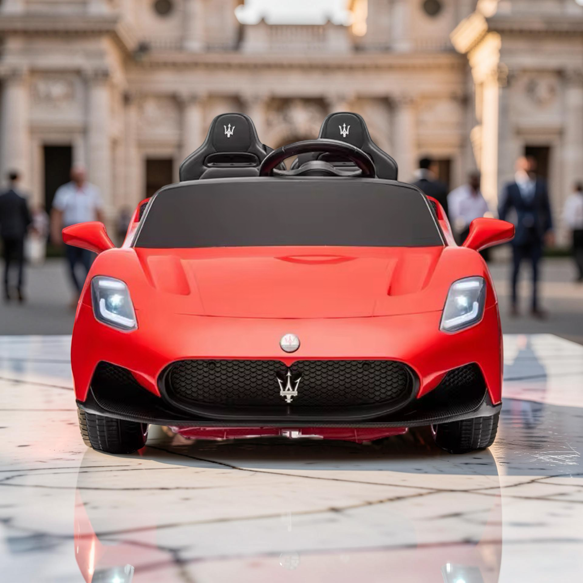 2026 XXL Maserati Kids 2-Seater Ride-On Car – 180W Dual Motors, Leather Seats, Hydraulic Butterfly Doors, LED Lights, Bluetooth, Remote Control (Ages 3–8)
