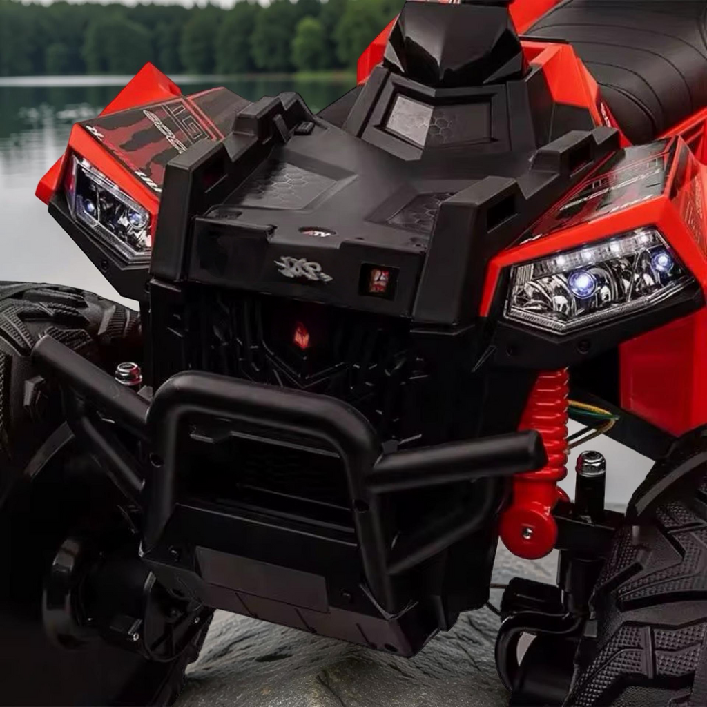 2026 XXL Electronix Kids 4x4 ATV Ride-On – 180W Quad Motors, Off-Road Rubber Tires, Leather Seat, LED Lights (Ages 3–10)