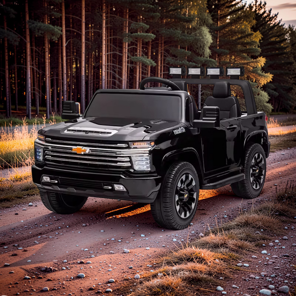 2026 XL Chevrolet Silverado Kids Ride-On Truck – Dual Motors, 2-Seater, Rubber Tires, LED Lights, Remote Control (Ages 3–8)