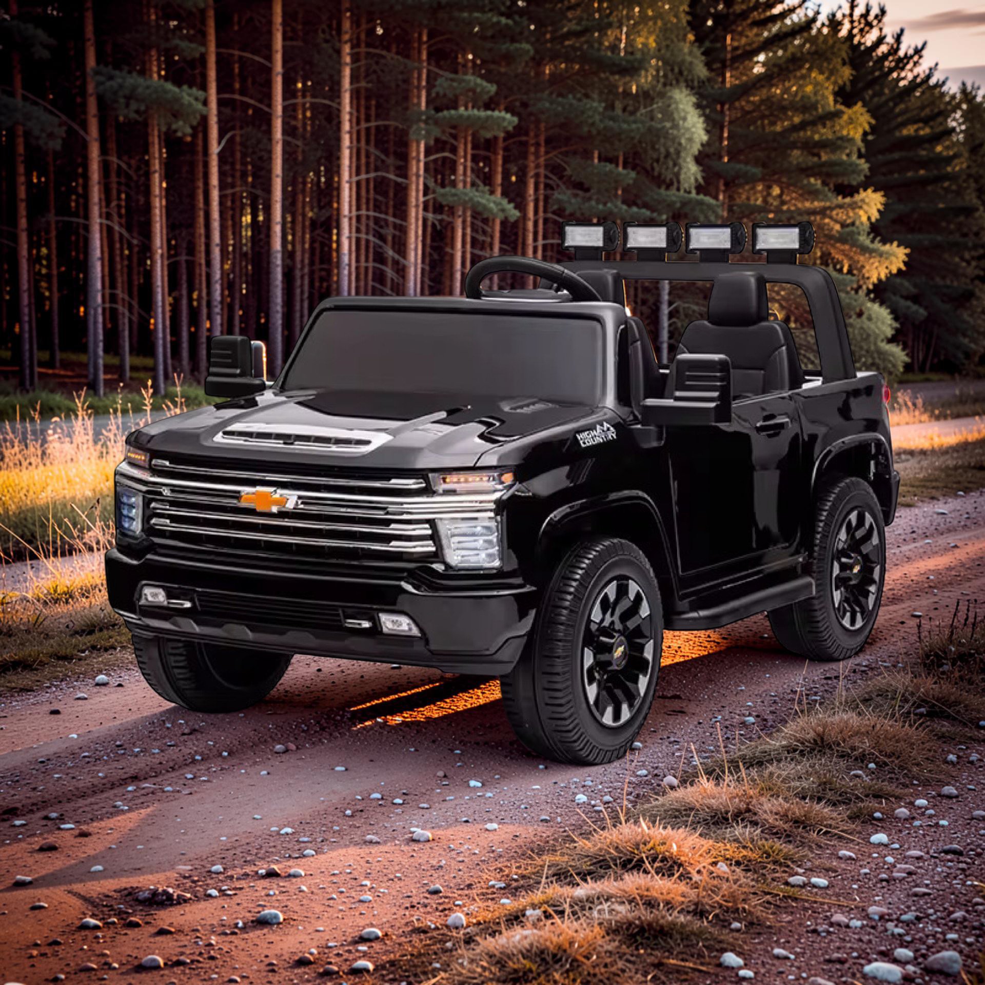 2026 XL Chevrolet Silverado Kids Ride-On Truck – Dual Motors, 2-Seater, Rubber Tires, LED Lights, Remote Control (Ages 3–8)