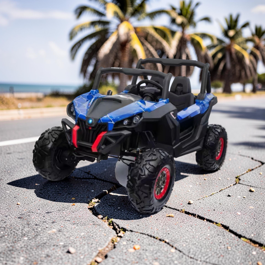 2026 XXL UTV Z Kids 2-Seater Ride-On – 90W 4 Motors, Leather Seats, Rubber Tires, Touchscreen LCD, LED Lights, Bluetooth, Remote Control (Ages 3–8)