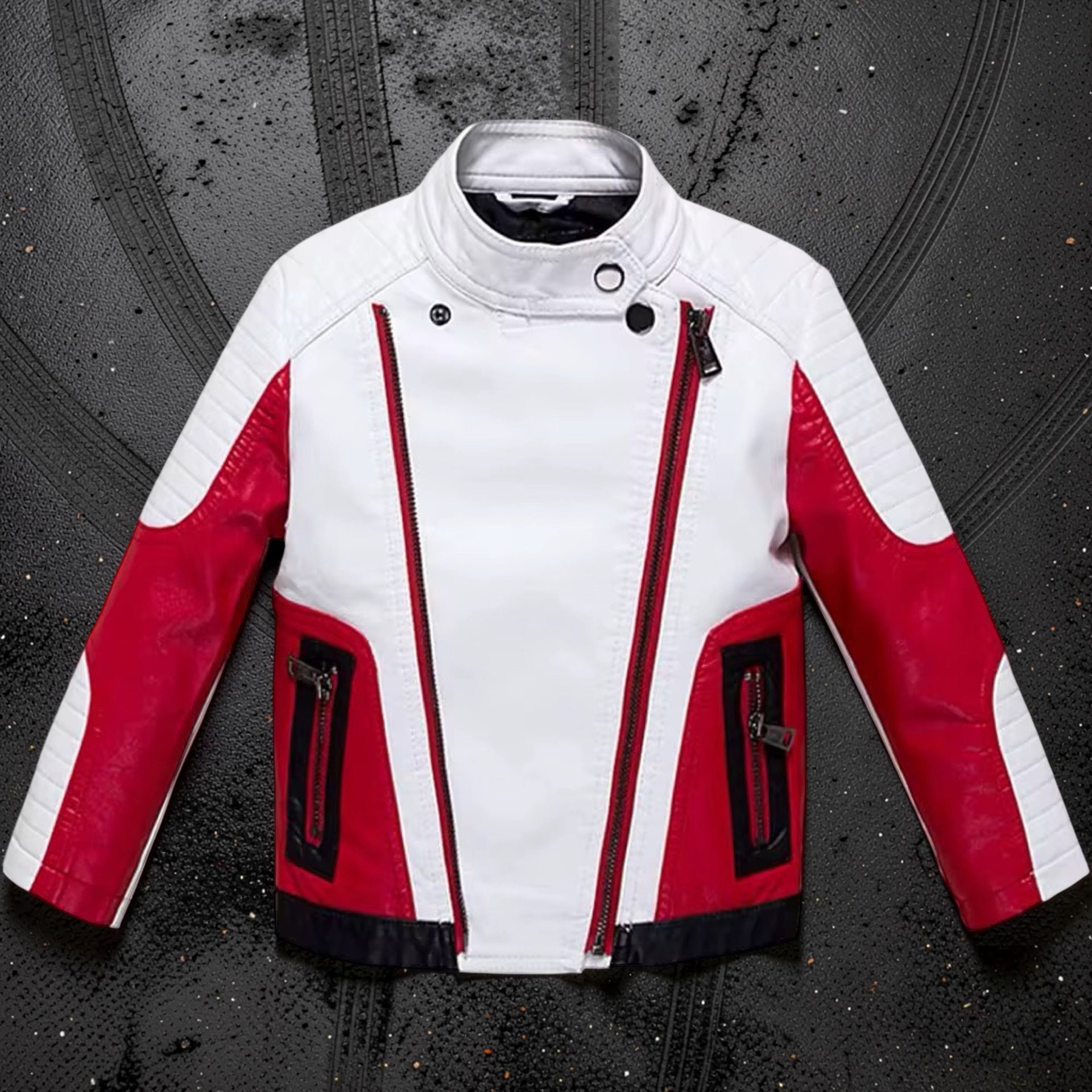 Kids Sport Motorcycle Leather Jacket – Racing Style Biker Jacket for Boys & Girls