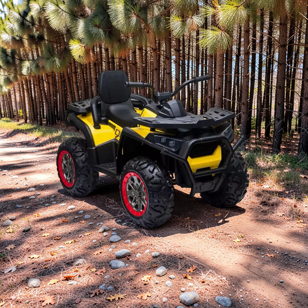 2026 XL Electronix Kids ATV Ride-On – 90W 4 Motors 4x4, Rugged Rubber Tires, Leather Seat, LED Lights (Ages 2–8)