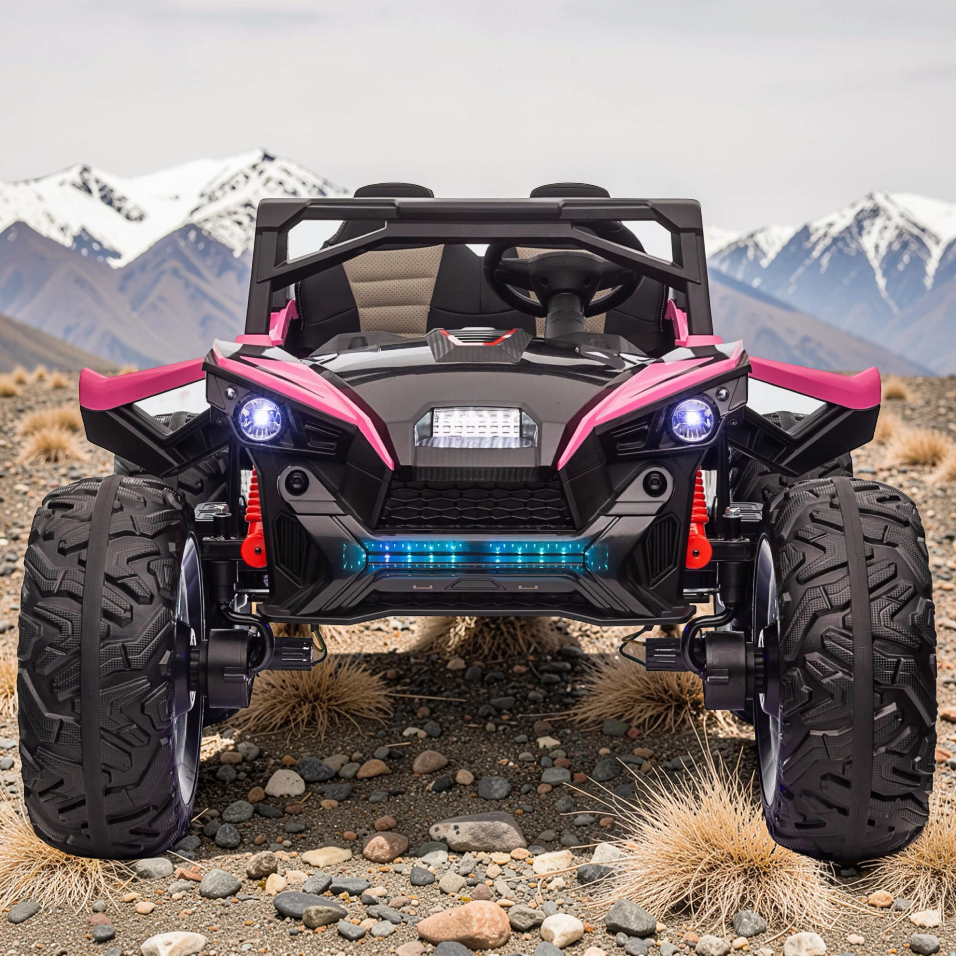 2026 XXL Electronix Dune Buggy Sport Kids 2-Seater Ride-On – 180W 4 Motors, Leather Seats, Rubber Tires, LED Lights, Bluetooth Speakers & Remote Control (Ages 3–8)