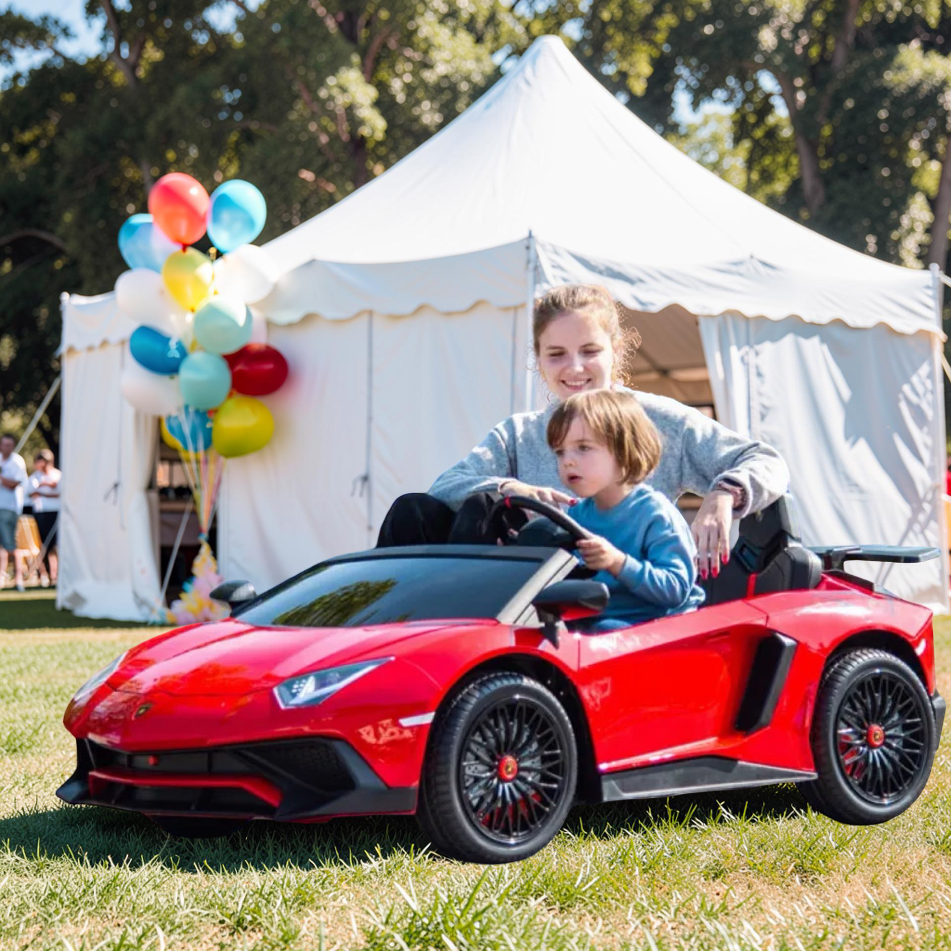 2026 XXXL (6–14) LAMBORGHINI AVENTADOR 2-SEATER 200W BRUSHLESS ELECTRIC SUPERCAR – RENTAL