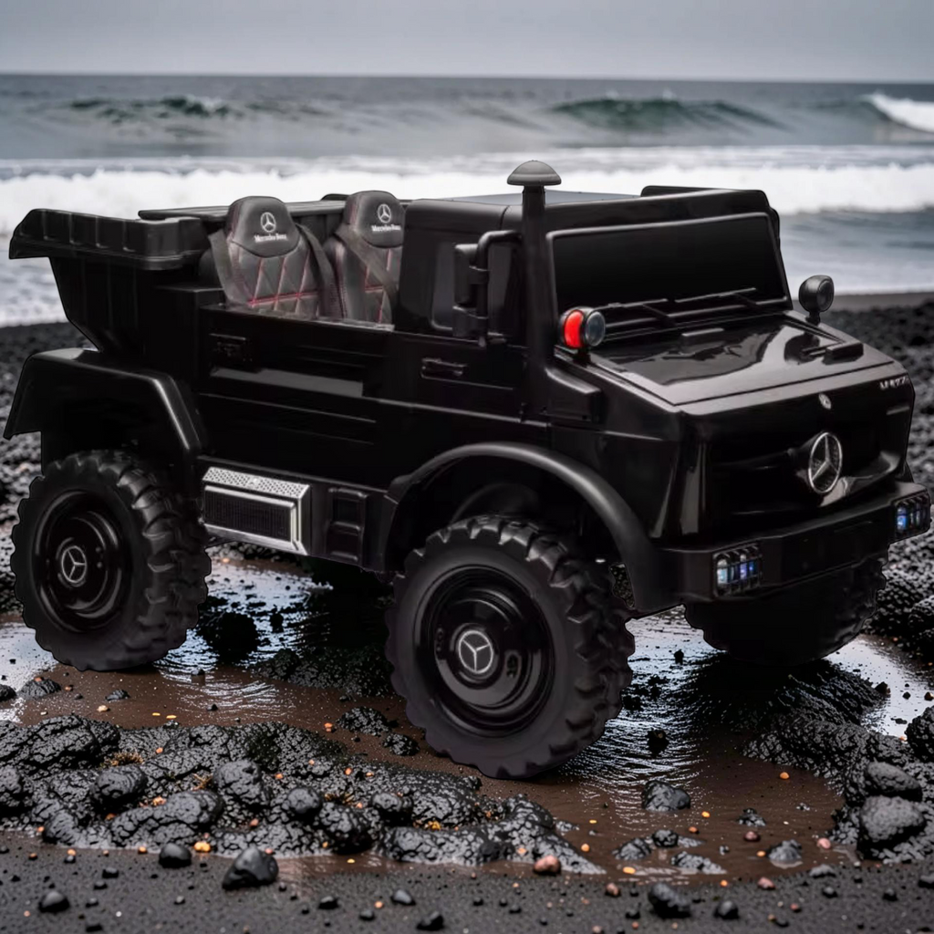 2026 XXL Mercedes-Benz Kids Dump Truck Ride-On – 4 Motors, Hydraulic Dump Bed, 2-Seater, Remote Control, LED Lights, Bluetooth