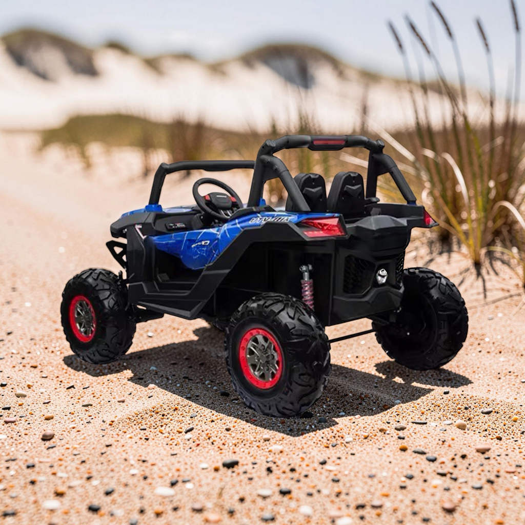 2026 XXL UTV Z Kids 2-Seater Ride-On – 90W 4 Motors, Leather Seats, Rubber Tires, Touchscreen LCD, LED Lights, Bluetooth, Remote Control (Ages 3–8)