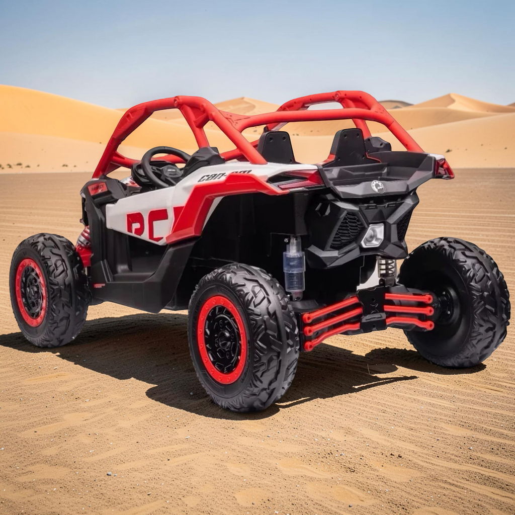2026 Maverick Lifted Kids Ride-On UTV – XXL 2-Seater (Ages 3–8), 200W 4 Motors, Leather Seats, Off-Road Rubber Tires, LED Lights, Bluetooth Speakers & Parental Remote Control