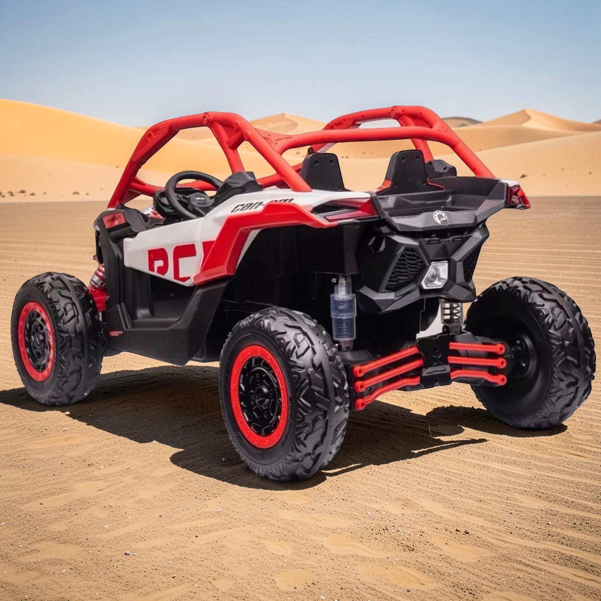 2026 Maverick Lifted Kids Ride-On UTV – XXL 2-Seater (Ages 3–8), 200W 4 Motors, Leather Seats, Off-Road Rubber Tires, LED Lights, Bluetooth Speakers & Parental Remote Control