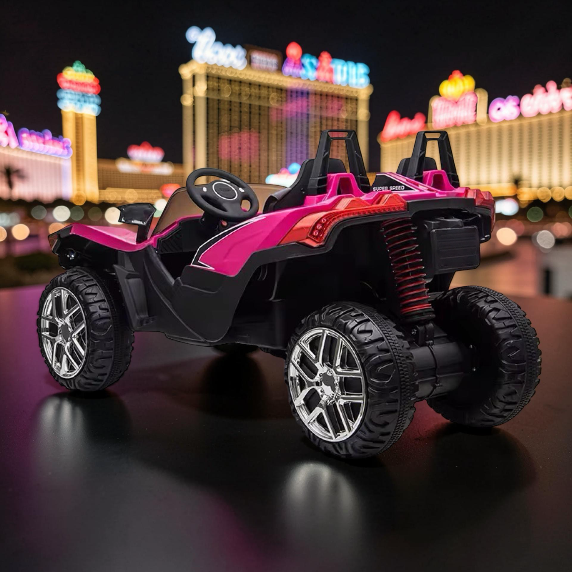 2026 XL 2-Seater Slingshot Kids Ride-On – Dual 90W Motors, Leather Seats, Rubber Tires, LED Lights, Bluetooth & Remote Control