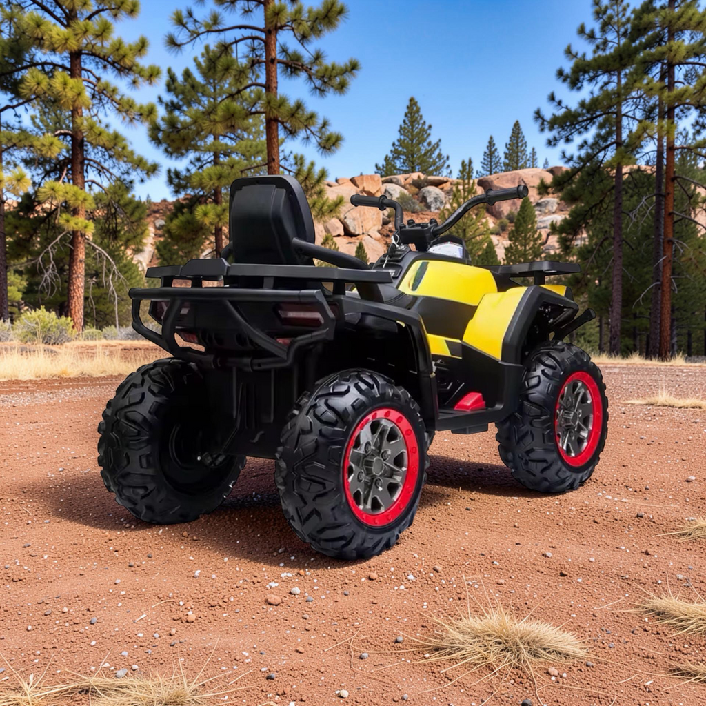 2026 XL Electronix Kids ATV Ride-On – 90W 4 Motors 4x4, Rugged Rubber Tires, Leather Seat, LED Lights (Ages 2–8)