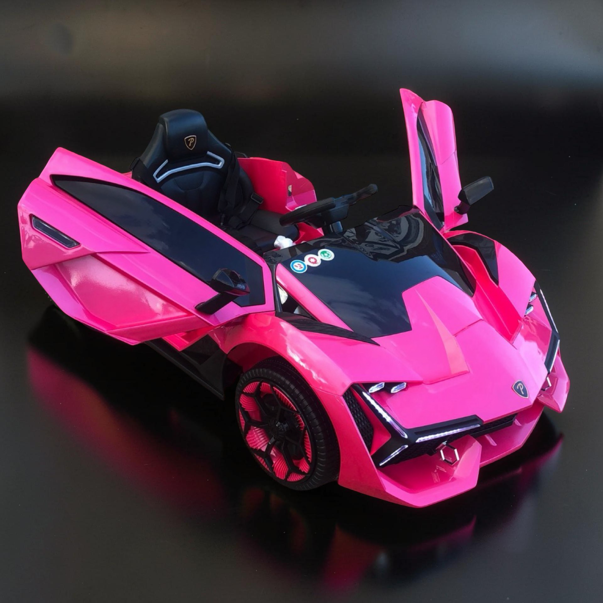 2026 Large (Ages 1–6) 50W Dual-Motor Transformer Sport Car Kids Ride-On – Hydraulic Butterfly Doors, LED Lights, Bluetooth Speakers & Parental Remote Control
