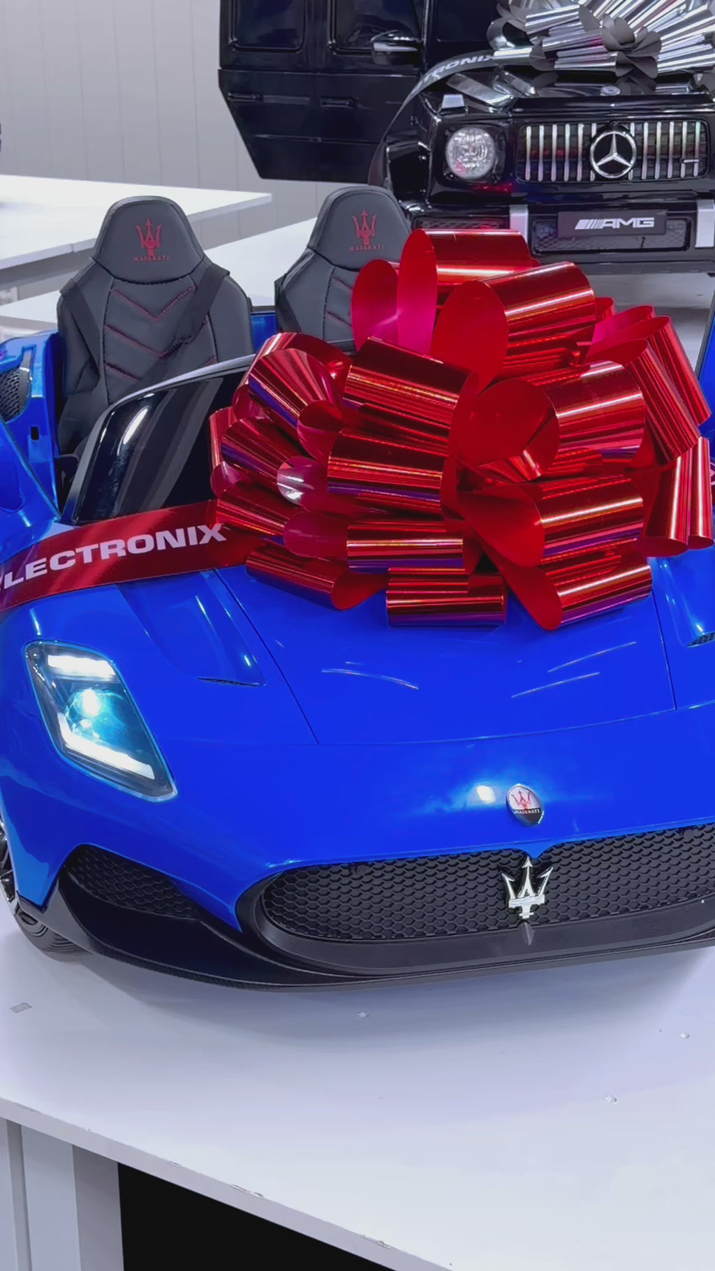2026 XXL Maserati Kids 2-Seater Ride-On Car – 180W Dual Motors, Leather Seats, Hydraulic Butterfly Doors, LED Lights, Bluetooth, Remote Control (Ages 3–8)