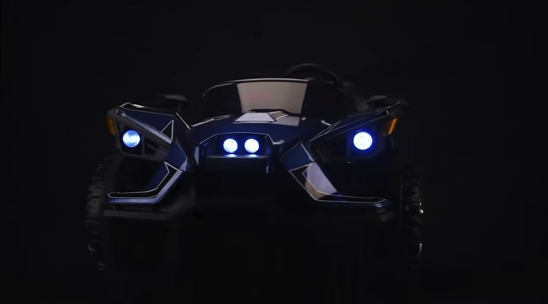 2026 XL 2-Seater Slingshot Kids Ride-On – Dual 90W Motors, Leather Seats, Rubber Tires, LED Lights, Bluetooth & Remote Control